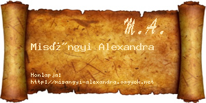 Misángyi Alexandra névjegykártya